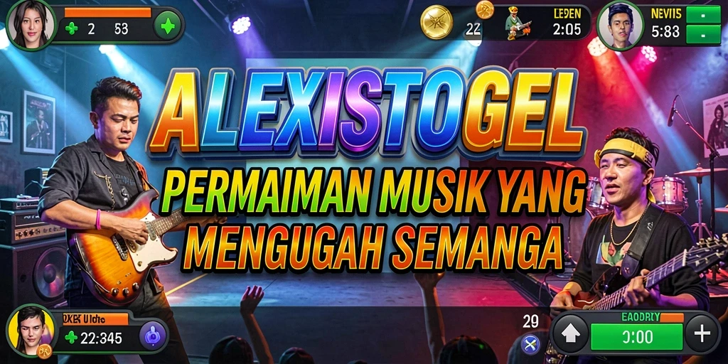 Screenshot gameplay ALEXISTOGEL yang menampilkan aksi musik yang seru.