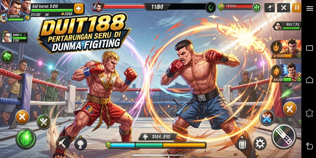 Tampilan gameplay DUIT188 menunjukkan aksi pertarungan yang intens dan mendebarkan.