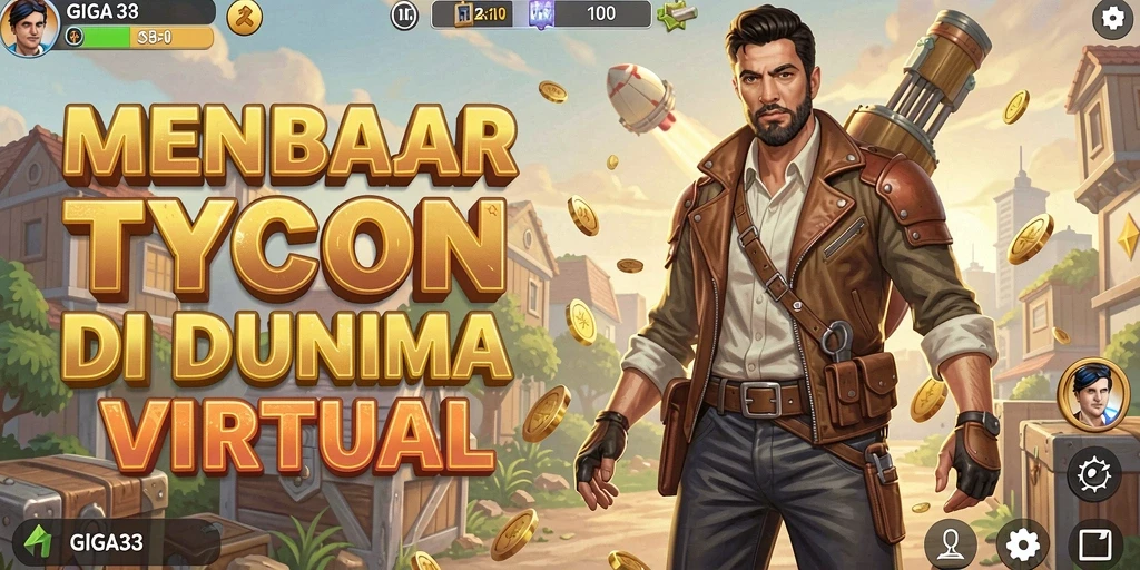 Screenshot GIGA33 menampilkan gameplay mengelola bisnis Tycoon.