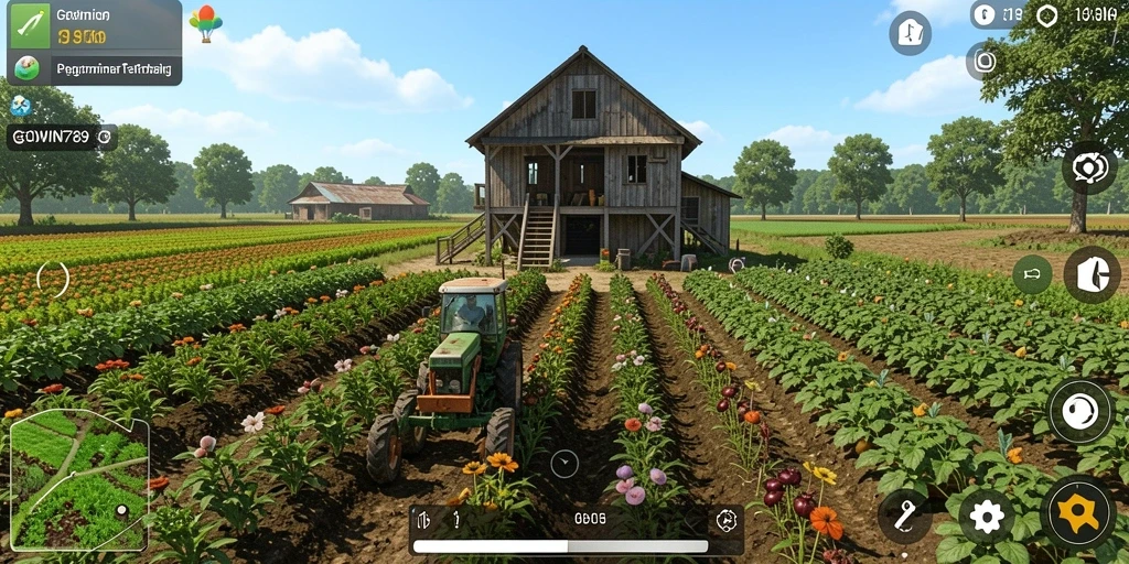 Gameplay GOWIN789 menampilkan aktivitas bertani yang seru dan interaktif.