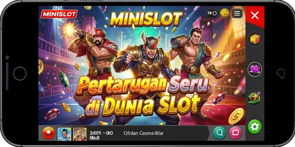 Tampilan seru dan intens gameplay MINISLOT saat pertarungan berlangsung.