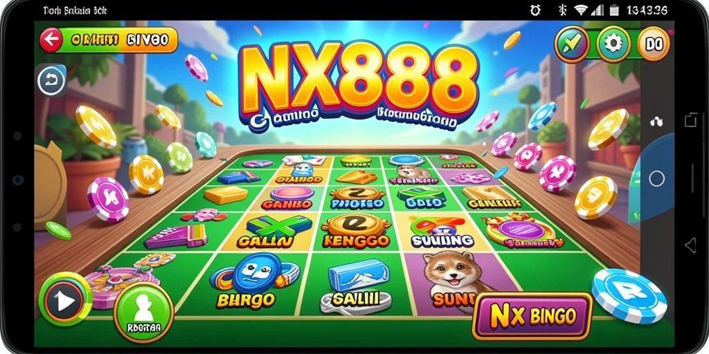 Screenshot gameplay NX888 menunjukkan keseruan bermain Bingo dengan pemain lain.