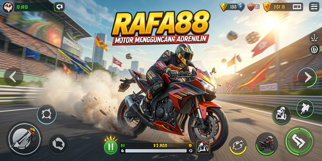 Gameplay seru dari balapan motor RAFA88.