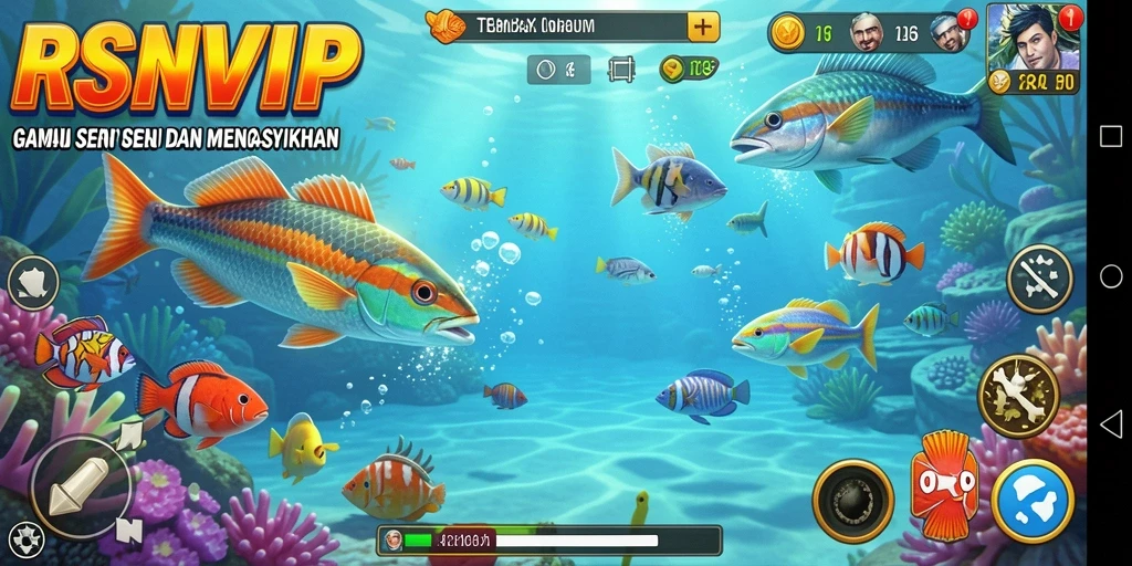 Tampilan gameplay RSNVIP yang seru dengan aksi menembak ikan